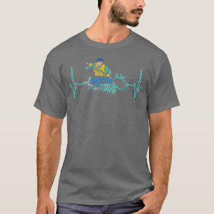 Canoe Canoeing Whitewater Heartbeat Paddling T-Shirt