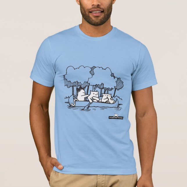 Canoe Cat by If Cats Had Thumbs T-Shirt (Front)