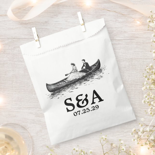 Canoe Couple Favour Bags (Clipped)