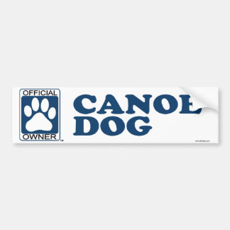 Canoe Dog Blue Bumper Sticker