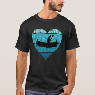 Canoe Driver Heart Kayak Driving Canoe Retro Vinta T-Shirt