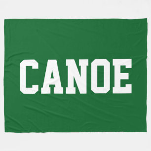 CANOE Fun 70s Athletic White Text On Forest Green Fleece Blanket