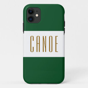 CANOE Fun Sporty Dark Camp Green White Stripes Case-Mate iPhone Case