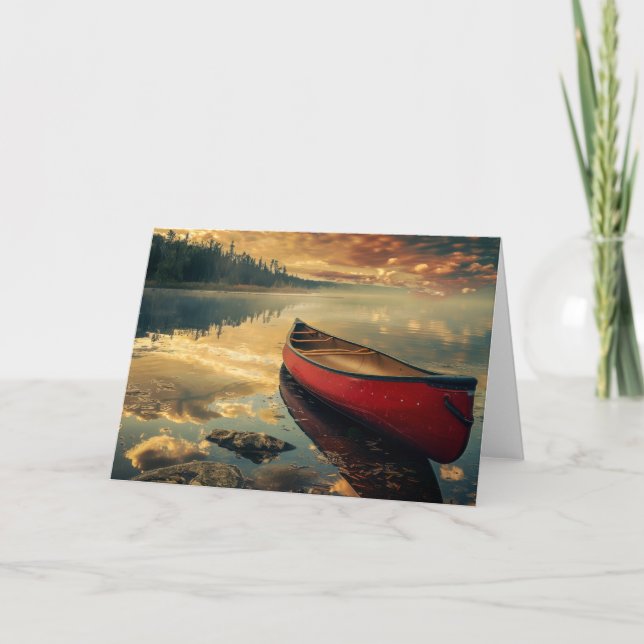 Canoe in a River Note Card (Front)