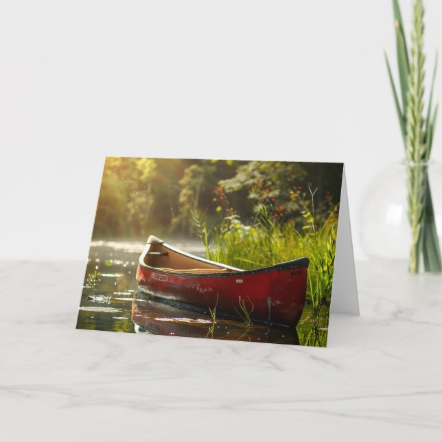 Canoe in a River Note Card (Front)