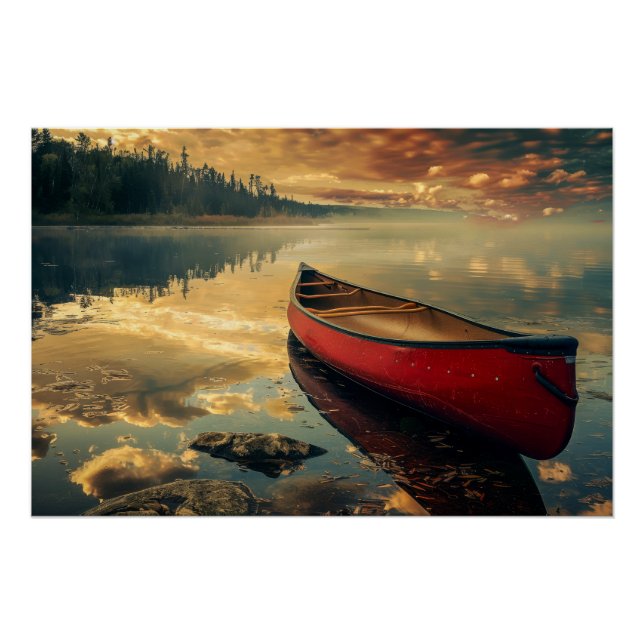 Canoe in a River Poster (Front)