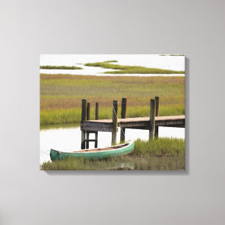 Canoe in water canvas print