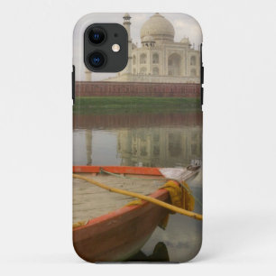 Canoe in water with Taj Mahal, Agra, India iPhone 11 Case