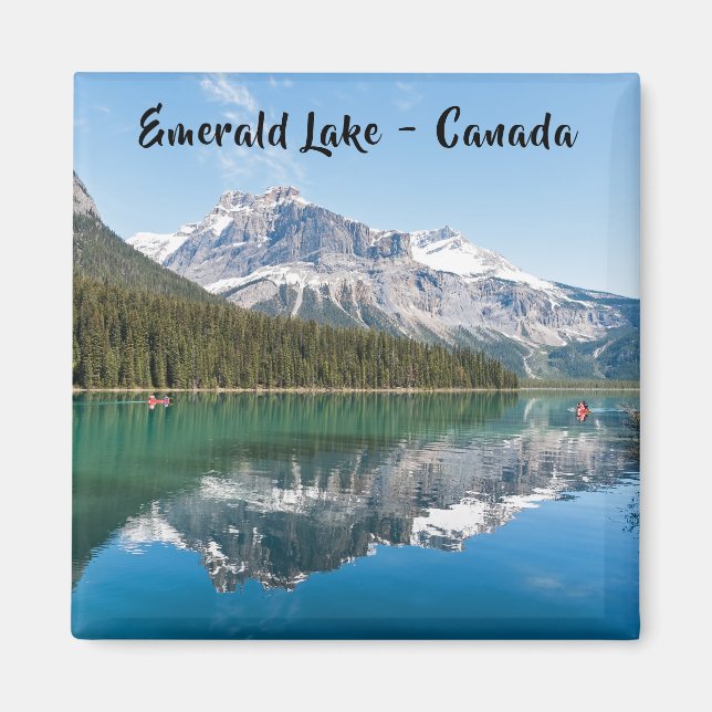 Canoe on famous Emerald Lake - Yoho NP, Canada Magnet (Front)