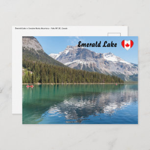 Canoe on famous Emerald Lake - Yoho NP, Canada Postcard