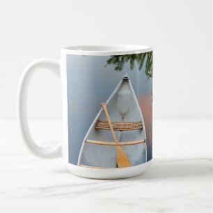 Canoe on lake at sunset, Canada Coffee Mug