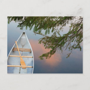 Canoe on lake at sunset, Canada Postcard