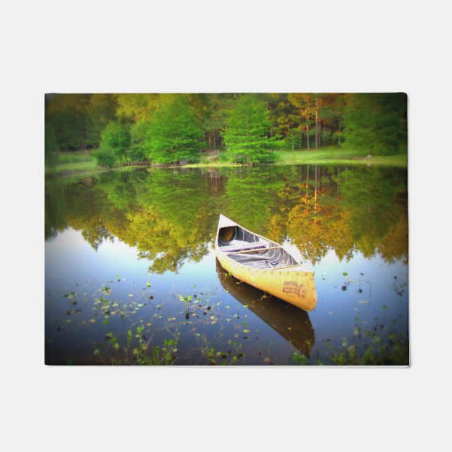 Canoe on Lake Door Mat (Front)