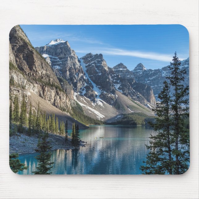 Canoe on Moraine Lake Mouse Pad (Front)
