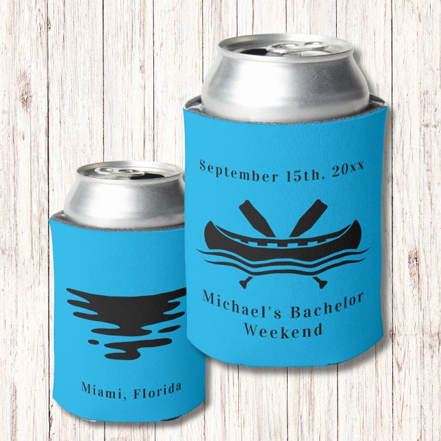Canoe on Water Lake Bachelor Weekend Can Cooler (Creator Uploaded)