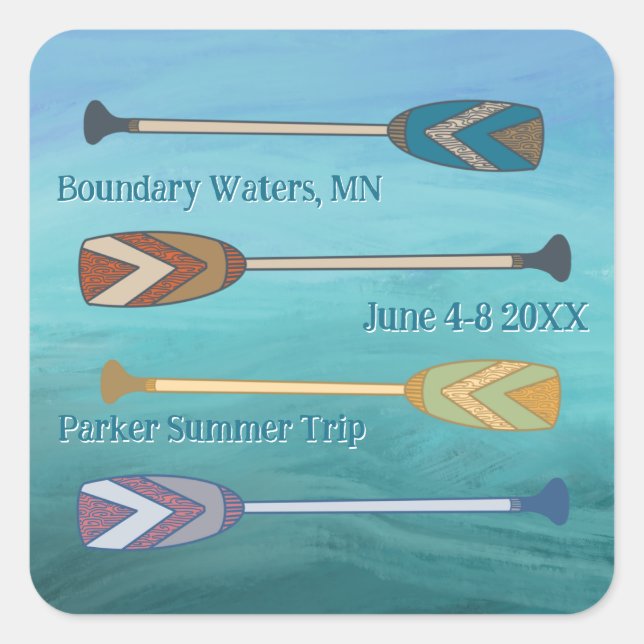 Canoe paddle lake water trip sticker (Front)