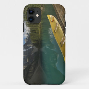 Canoe parked at a dock along Moraine Lake, Banff Case-Mate iPhone Case