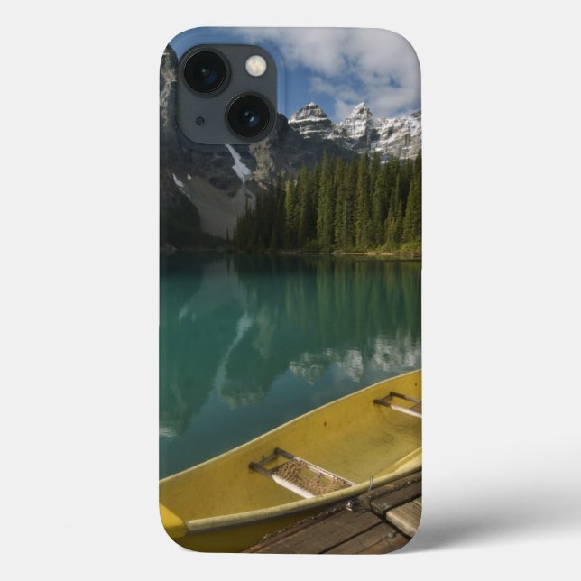 Canoe parked at a dock along Moraine Lake, Banff Case-Mate iPhone Case (Back)