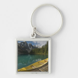 Canoe parked at a dock along Moraine Lake, Banff Key Ring
