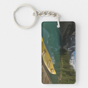 Canoe parked at a dock along Moraine Lake, Banff Key Ring