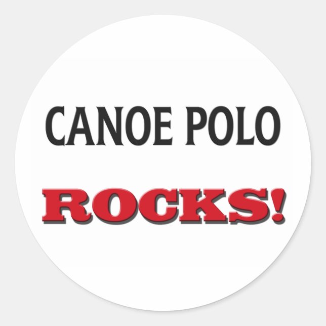Canoe Polo Rocks Classic Round Sticker (Front)