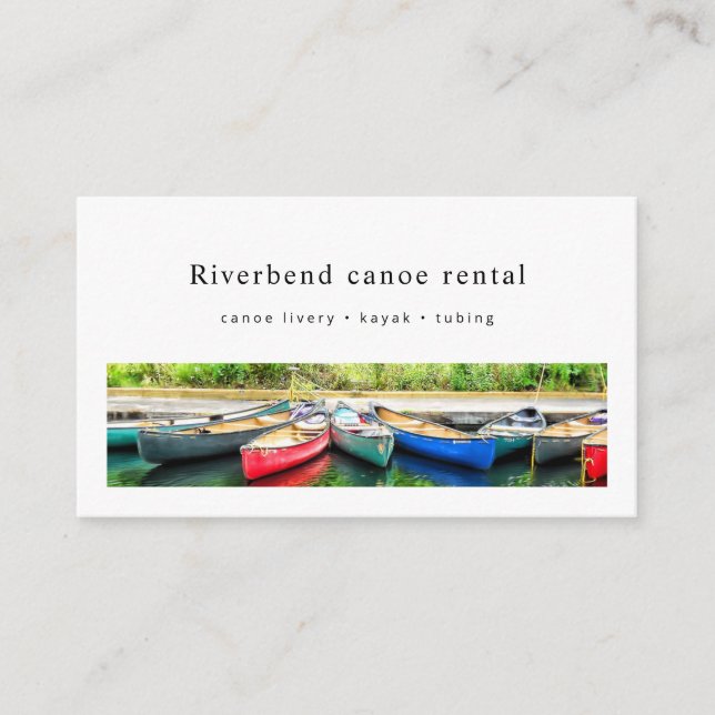 Canoe rental kayak tubing photo business card (Front)