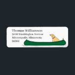 Canoe Return Address Label<br><div class="desc">A dog and his canoe!  All you need to do is add your name and address to purchase.</div>