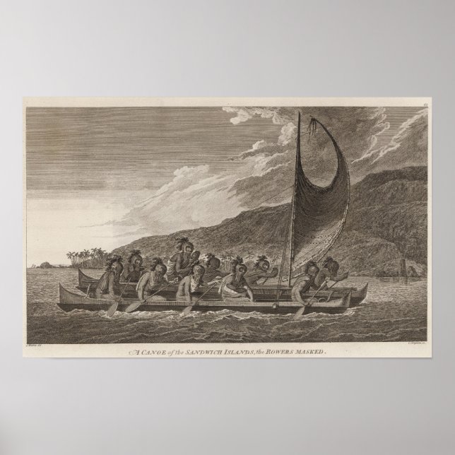 Canoe, Sandwich Islands Poster (Front)