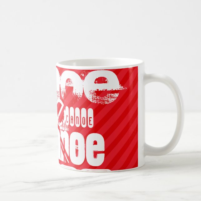 Canoe; Scarlet Red Stripes Coffee Mug (Right)