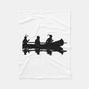 Canoe Silhouette Fleece Blanket