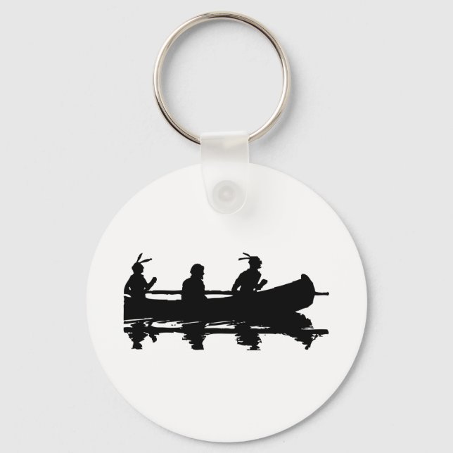 Canoe Silhouette Key Ring (Front)