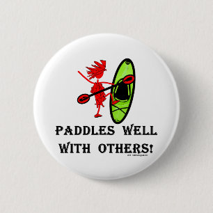 Canoe Slalom - Paddles Well With Others 6 Cm Round Badge