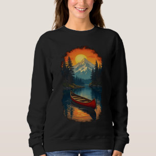 Canoe Splash Adventure – Retro Lake Sunset Sweatshirt