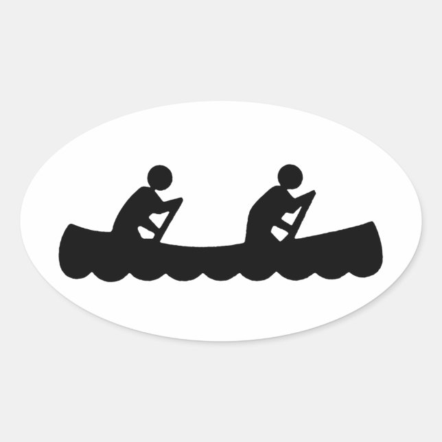 Canoe Stick Man Logo Oval Sticker (Front)