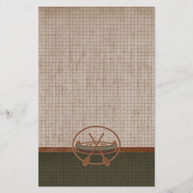 Canoe Trip Camping Vacation Stationery (Front)