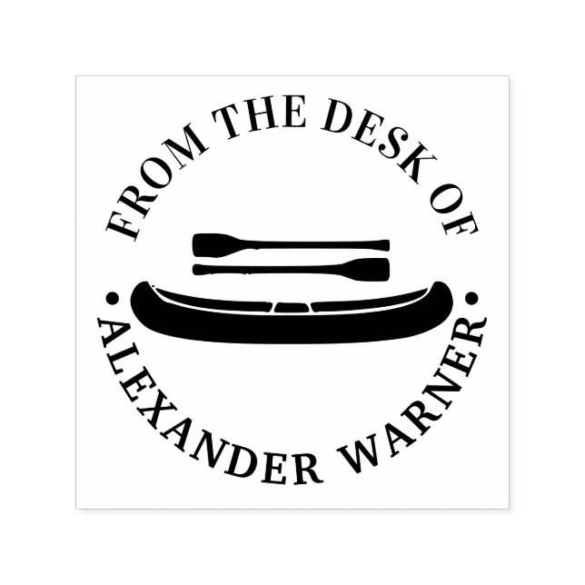 Canoe with Oars “from the desk of” Stationery Self-inking Stamp (Design)