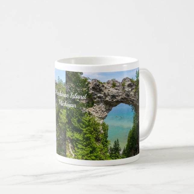 Canoeing At Arch Rock Coffee Mug (Front Right)