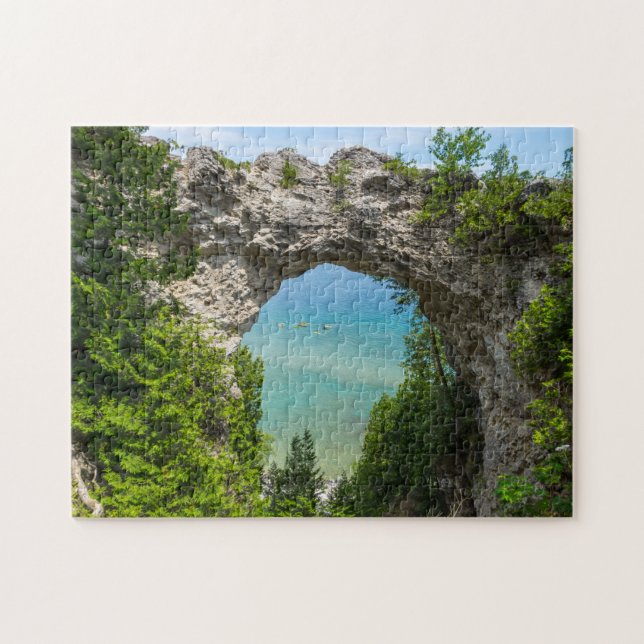 Canoeing At Arch Rock Jigsaw Puzzle (Horizontal)