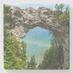 Canoeing At Arch Rock Stone Coaster