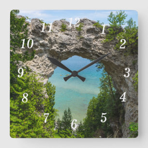 Canoeing At Arch Rock Wall Clock