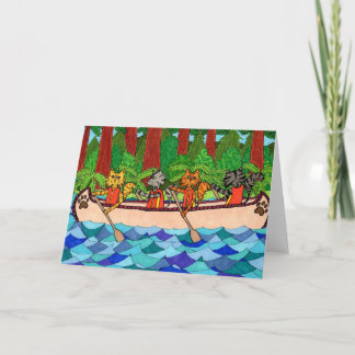 Canoeing Cats Card