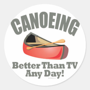 Canoeing Classic Round Sticker