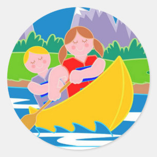 Canoeing Classic Round Sticker