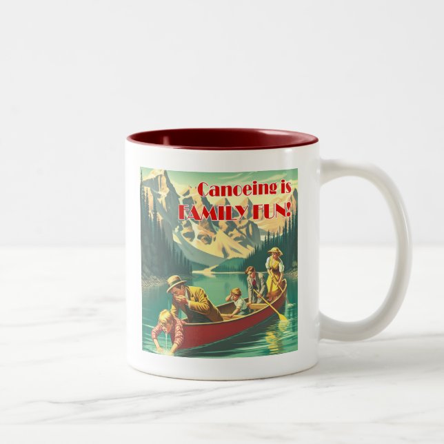 Canoeing Is Family Fun Two-Tone Coffee Mug (Right)