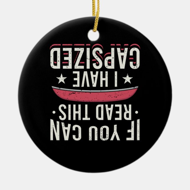 Canoeing - I've Capsized Ceramic Tree Decoration (Front)