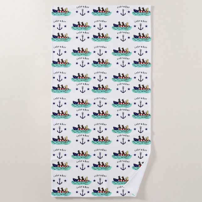 Canoeing Labrador Beach House Towel (Front)