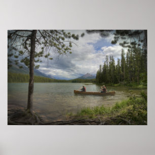 Canoeing on the lake poster