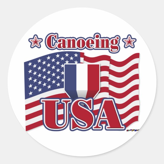 Canoeing USA Classic Round Sticker (Front)