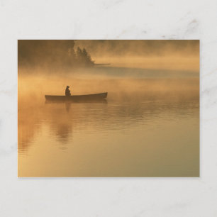canoeist, Algonguin Park, Ontario, Canada. Postcard
