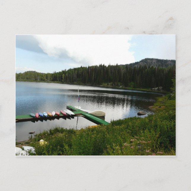 canoes on lake 2 postcard (Front)